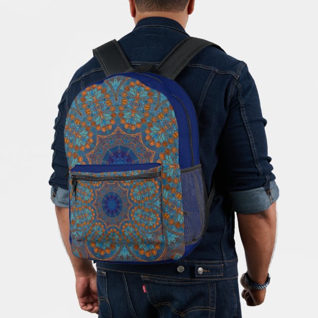 Indisch überall druckblau Kupfer Rucksack (Insitu (Modell))