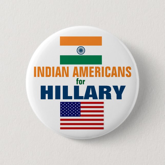 Indische Amerikaner für Hillary 2016 Button (Vorderseite)
