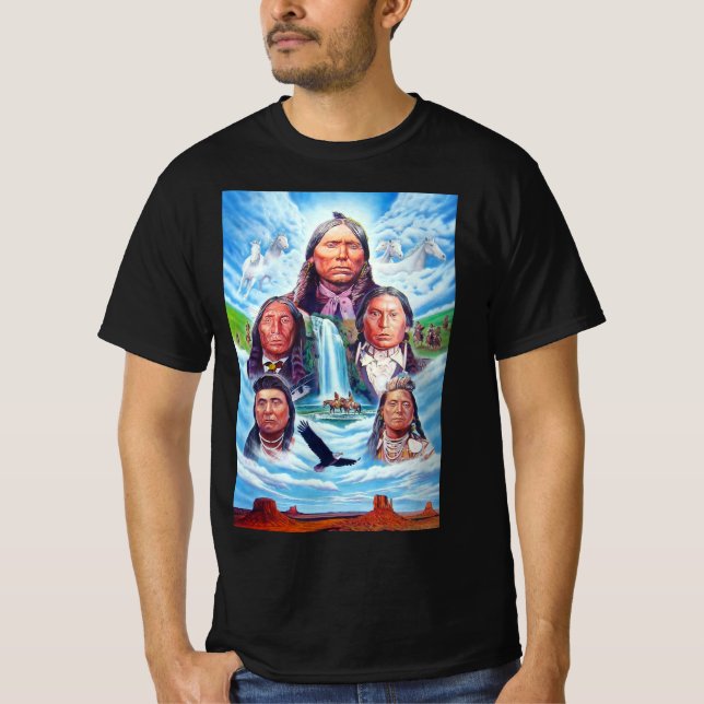 Indische Amerikaner malen Menne, die schwarz kleid T-Shirt (Vorderseite)