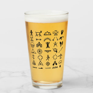 Indische amerikanische Bildsymbole Glas