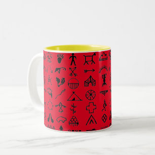 Indische amerikanische Bildsymbole Kaffeemaschine Zweifarbige Tasse
