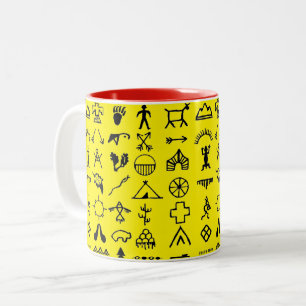 Indische amerikanische Bildsymbole Kaffeemaschine  Zweifarbige Tasse