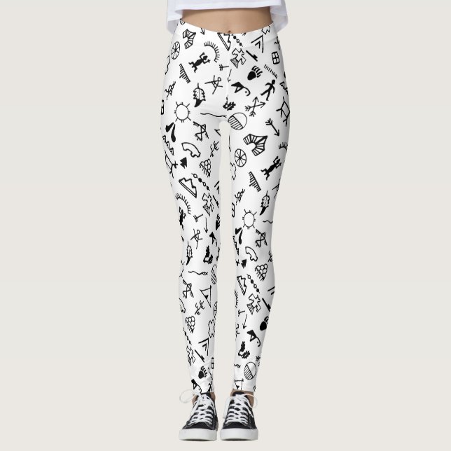 Indische amerikanische Bildsymbole Leggings (Vorderseite)
