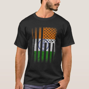 Indische amerikanische Flagge Indien USA stolz Ame T-Shirt