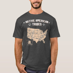 Indische amerikanische Stämme kartieren US Histor T-Shirt