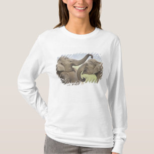 Indische Asiatische Elefanten spielen kämpfend T-Shirt