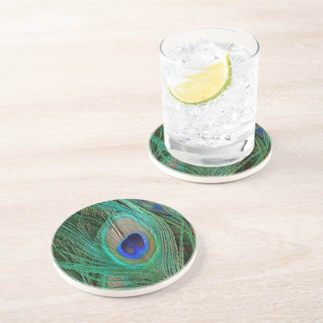 Indische Blaupfauenfresser Sandstein Untersetzer (Seite)