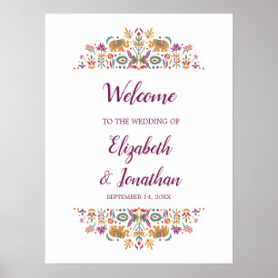 Indische Blume Hochzeitszeichen Elephant Poster