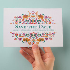 Indische Blume Lila Elefantenhochzeit Ankündigungspostkarte