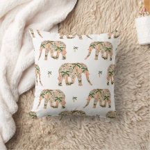 Indische Blumen-Paisley-Ornament-Elefanten