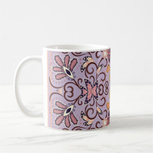 Indische Blumendecke: hübsches pastellfarbenes Mus Kaffeetasse