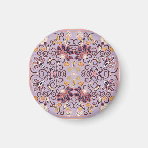 Indische Blumendecke: hübsches pastellfarbenes Mus Magnet