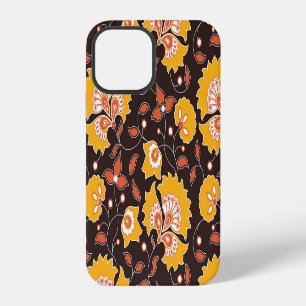 Indische Blumenkolorierte Vintage-Nahtlos iPhone 12 Hülle