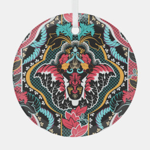 Indische Blüte: Vintages Nahtloses Tapete. Ornament Aus Glas