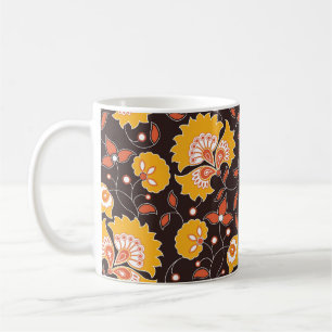 Indische Blütenfarbe Vintag Nahtlos Kaffeetasse