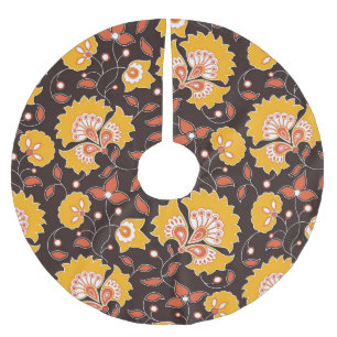 Indische Blütenfarbe Vintag Nahtlos Polyester Weihnachtsbaumdecke