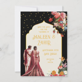 Indische Braut und Bräuche Save the Date Einladung