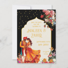 Indische Braut und Bräuche Save the Date Einladung