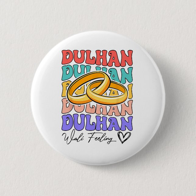 Indische Braut zu sein Bridal Desi Wedding Dulhan  Button (Vorderseite)
