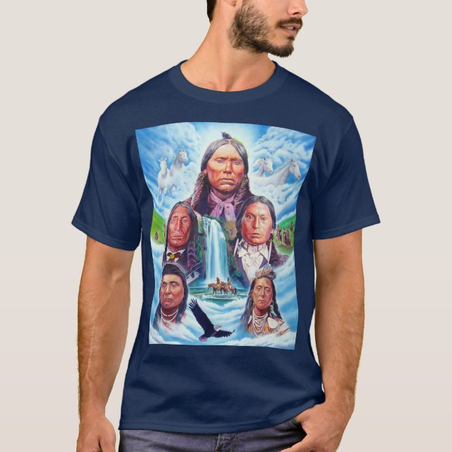 Indische Chefs Indianeramerikaner Mens Navy Blau T-Shirt (Vorderseite)