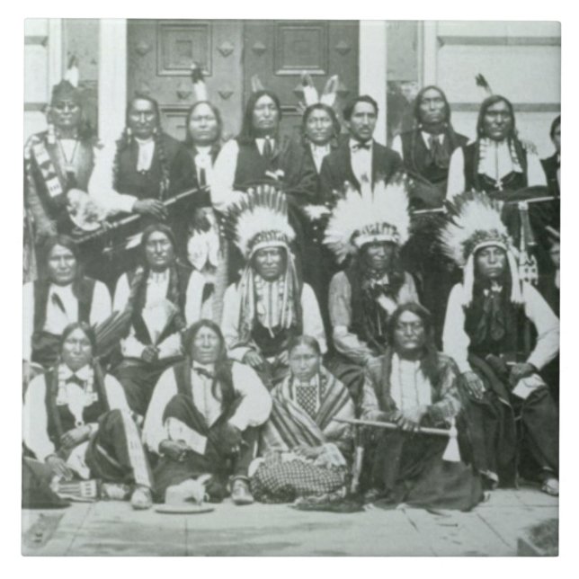 Indische Delegation von Sioux-Führern in Fliese (Vorderseite)