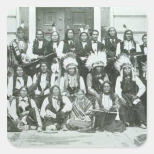 Indische Delegation von Sioux-Führern in Quadratischer Aufkleber