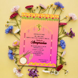 Indische Einladung "Annaprashan" für ersten Reis