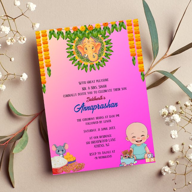 Indische Einladung "Annaprashan" für ersten Reis (Von Creator hochgeladen)