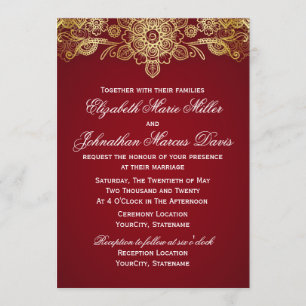 Indische Einladung, wählen Sie Ihre Farbe! Einladung