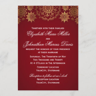 Indische Einladung, wählen Sie Ihre Farbe! Einladung