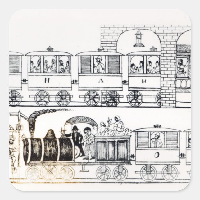 Indische Eisenbahn Quadratischer Aufkleber (Vorderseite)