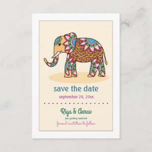 Indische Elefant Hochzeitsankündigung Einladung