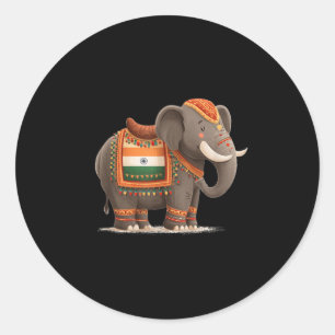 Indische Elefantenkostüme für Elefanten und Tiere Runder Aufkleber
