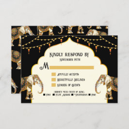 Indische Elefantenlichter Hochzeitskarten für RSVP
