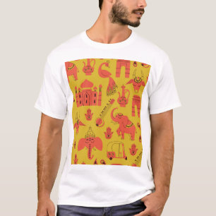 Indische Elemente, Vintag handgezeichnet. T-Shirt
