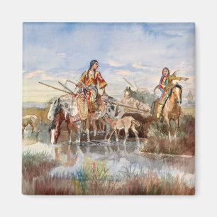 Indische Familie mit Travois, 1897 von Russell Magnet