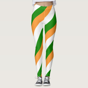 Indische Farben für die Flagge - Diagonal gestreif Leggings
