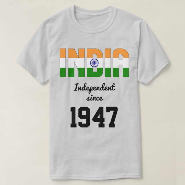 Indische Feier zur Unabhängigkeit der Flaggen T-Shirt (Design vorne)
