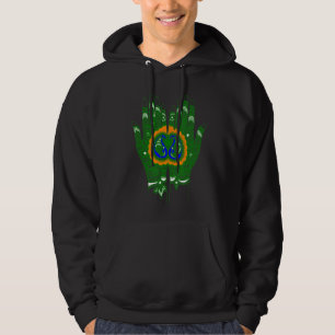 Indische Flag Farbe Henna Hände Bohemisch Grafik Hoodie