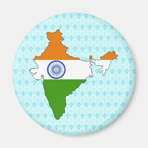 Indische Flag-Karte Magnet