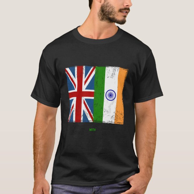 Indische Flag-Outfit-Ideen für Kids Union Jack Ind T-Shirt (Vorderseite)