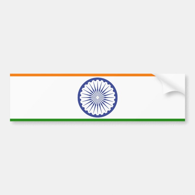 Indische Flagge Ashoka Chakra Autoaufkleber (Vorne)