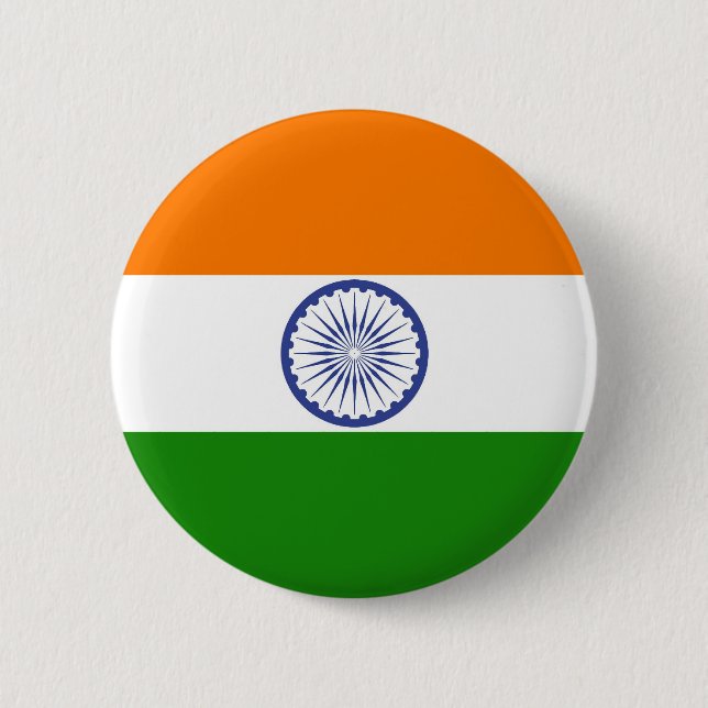 Indische Flagge Ashoka Chakra Button (Vorderseite)