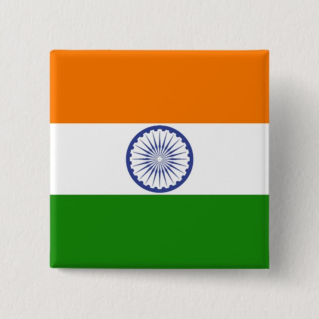 Indische Flagge Ashoka Chakra Button (Vorderseite)