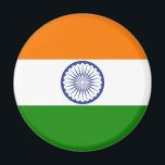 Indische Flagge Ashoka Chakra Magnet<br><div class="desc">Die Nationalflagge Indiens ist eine horizontale rechteckige Trikolore von indischem Safran,  weiß und indiengrün; mit dem Ashoka Chakra,  einem 24-Stunden-Rad,  in Marineblau in der Mitte. Chakra,  patriotisches indisches Geschenk,  Souvenir,  Sportfan #india #indian #asia,  #mumbai #ashoka</div>