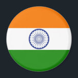 Indische Flagge Ashoka Chakra Magnet<br><div class="desc">Die Nationalflagge Indiens ist eine horizontale rechteckige Trikolore von indischem Safran,  weiß und indiengrün; mit dem Ashoka Chakra,  einem 24-Stunden-Rad,  in Marineblau in der Mitte. Chakra,  patriotisches indisches Geschenk,  Souvenir,  Sportfan #india #indian #asia,  #mumbai #ashoka</div>