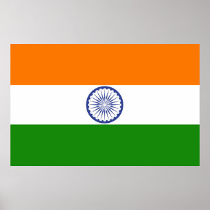 Indische Flagge Ashoka Chakra Poster