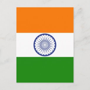 Indische Flagge Ashoka Chakra Postkarte