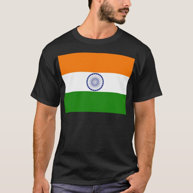 Indische Flagge Ashoka Chakra T-Shirt (Vorderseite)