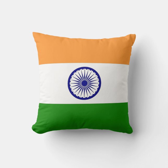 Indische Flagge auf amerikanischem MoJo-Pillow Kissen (Vorderseite)